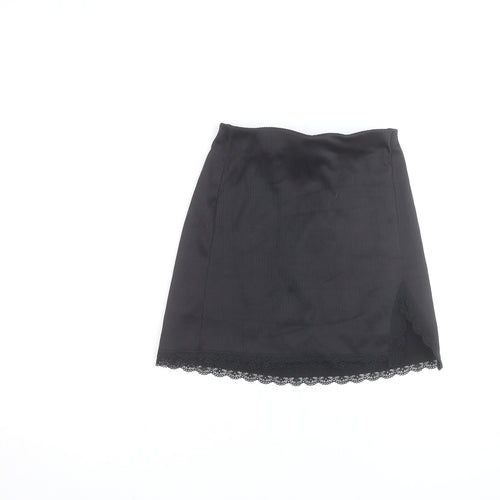 H&M Divided Women's Black Short Lace Hem Skirt Size 2XS