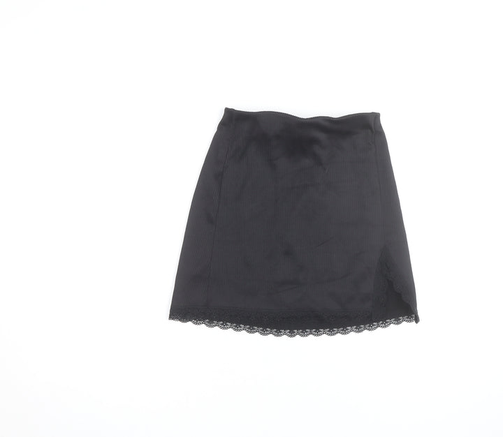 H&M Divided Women's Black Short Lace Hem Skirt Size 2XS