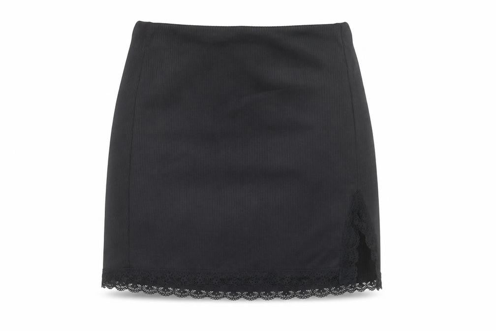 H&M Divided Women's Black Short Lace Hem Skirt Size 2XS