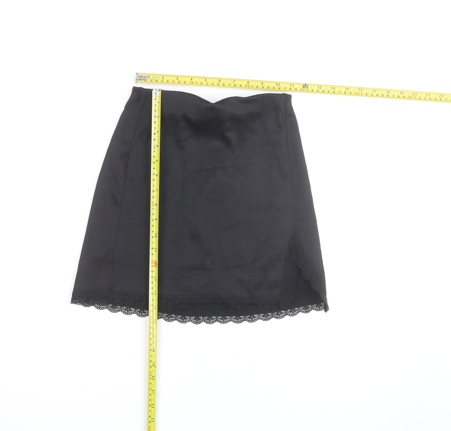 H&M Divided Women's Black Short Lace Hem Skirt Size 2XS