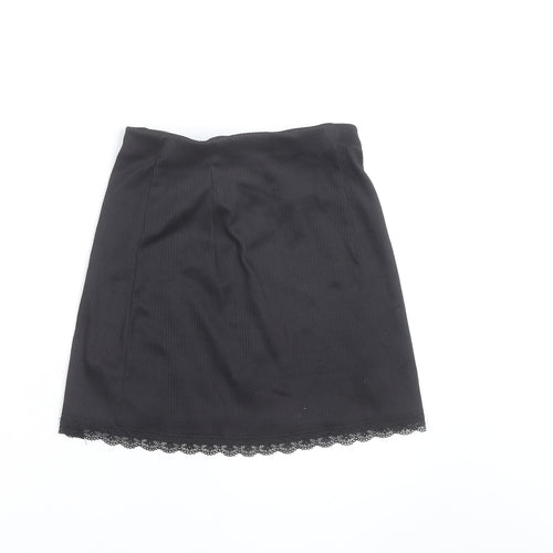 H&M Divided Women's Black Short Lace Hem Skirt Size 2XS