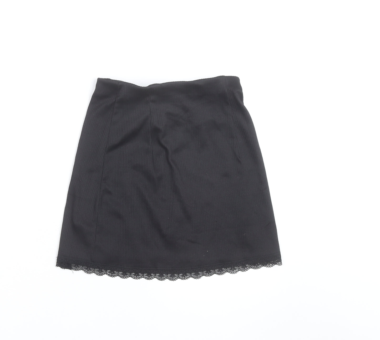 H&M Divided Women's Black Short Lace Hem Skirt Size 2XS