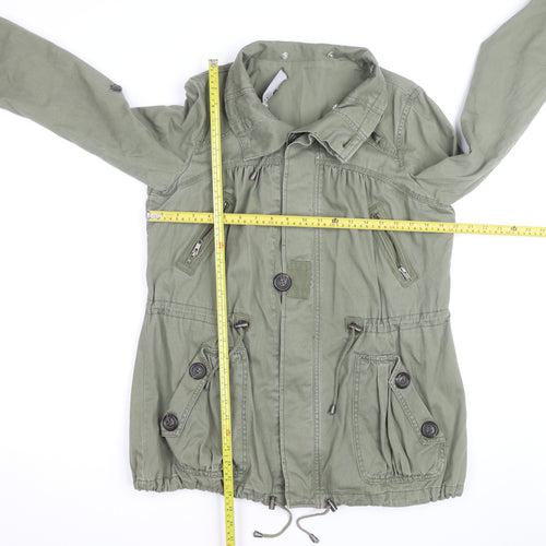 Next Womens Green Cotton Parka Jacket Size 10 Military Style