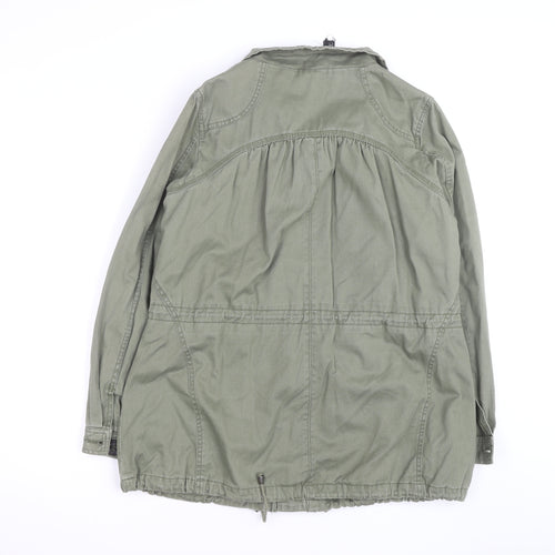 Next Womens Green Cotton Parka Jacket Size 10 Military Style