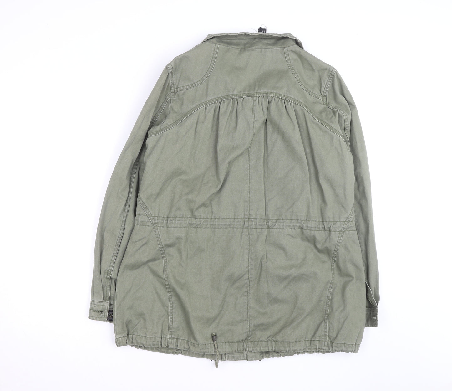 Next Womens Green Cotton Parka Jacket Size 10 Military Style