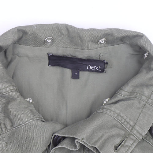 Next Womens Green Cotton Parka Jacket Size 10 Military Style