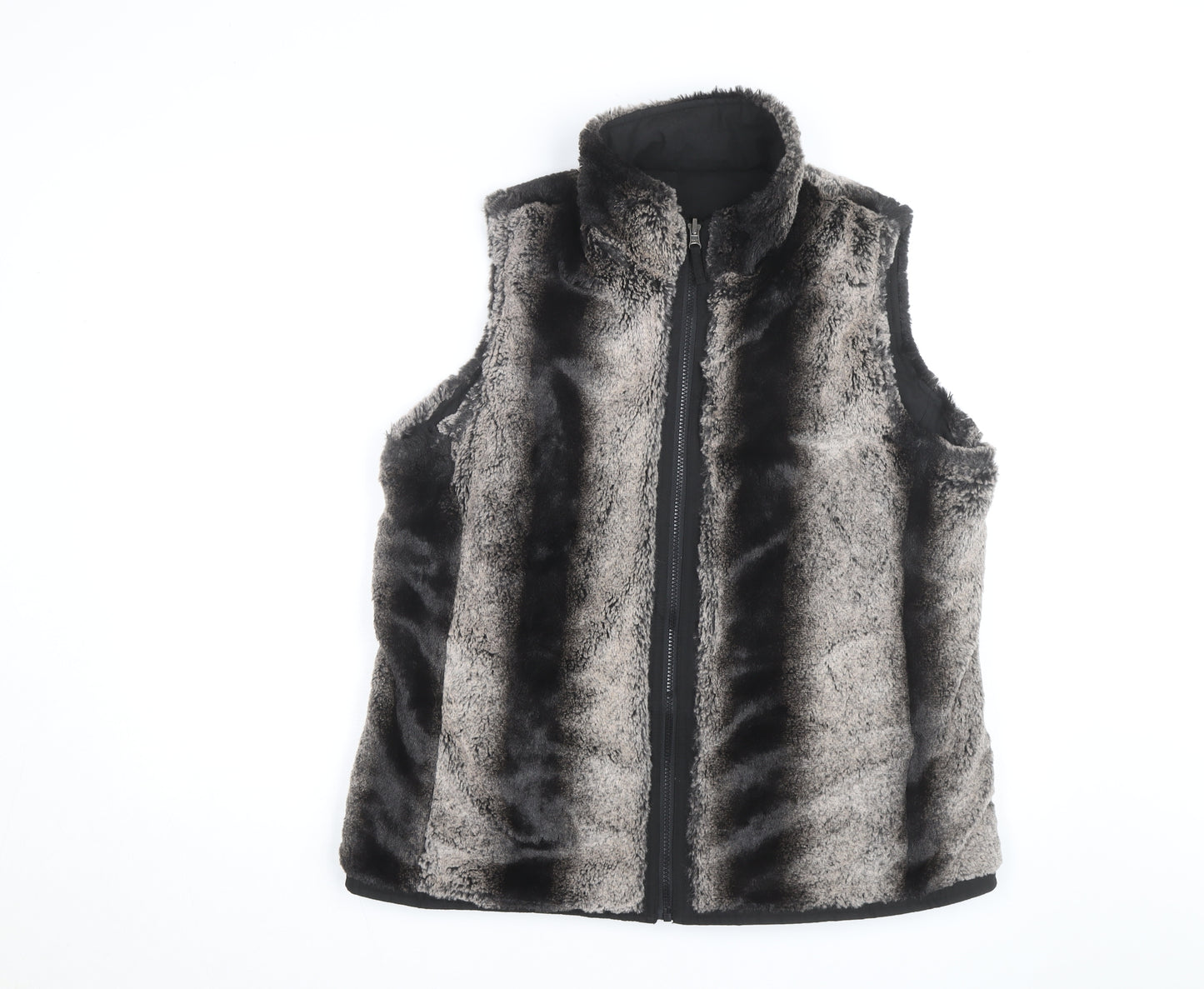 CEM Men's Grey Faux Fur Zip Waistcoat Bodywarmer M