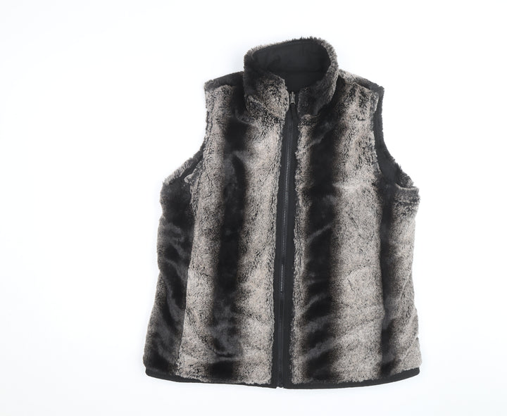 CEM Men's Grey Faux Fur Zip Waistcoat Bodywarmer M