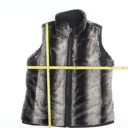 CEM Men's Grey Faux Fur Zip Waistcoat Bodywarmer M