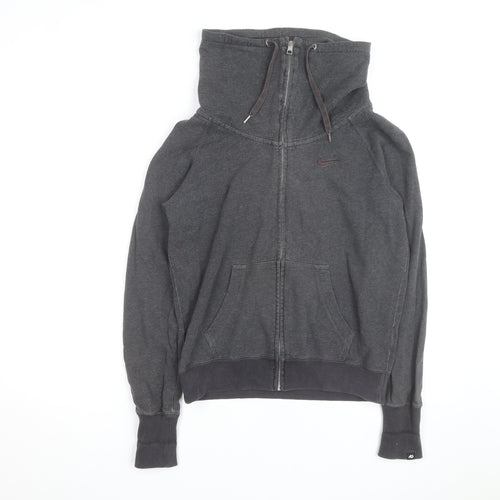 Nike Men's Grey Full Zip Hoodie Size S High Neck Sportswear