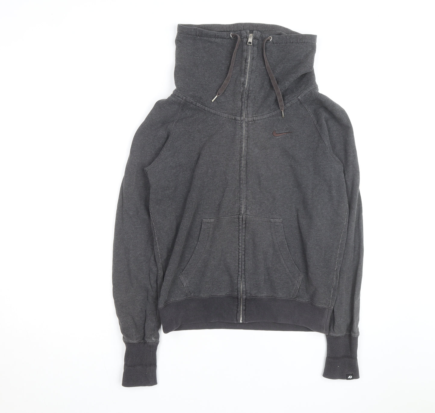 Nike Men's Grey Full Zip Hoodie Size S High Neck Sportswear