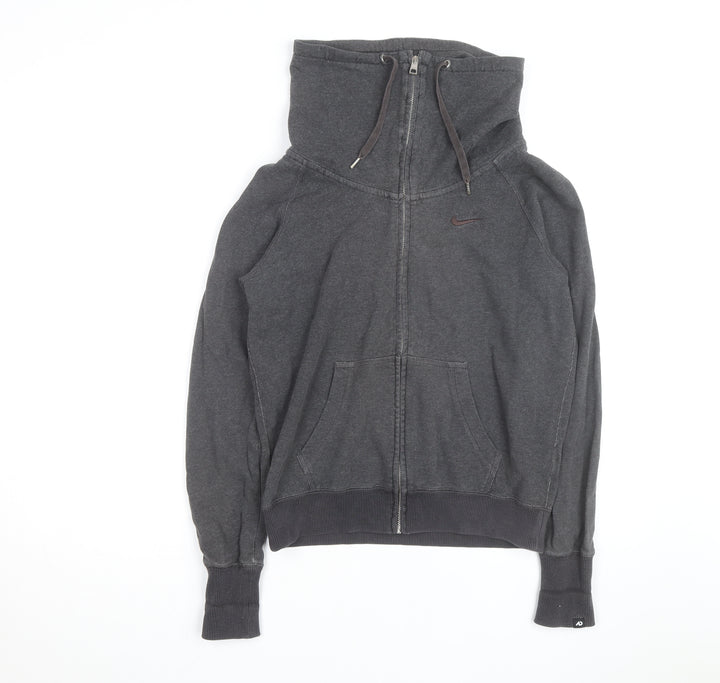Nike Men's Grey Full Zip Hoodie Size S High Neck Sportswear