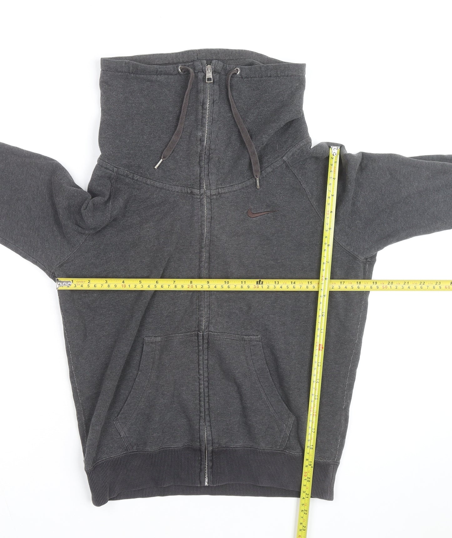 Nike Men's Grey Full Zip Hoodie Size S High Neck Sportswear