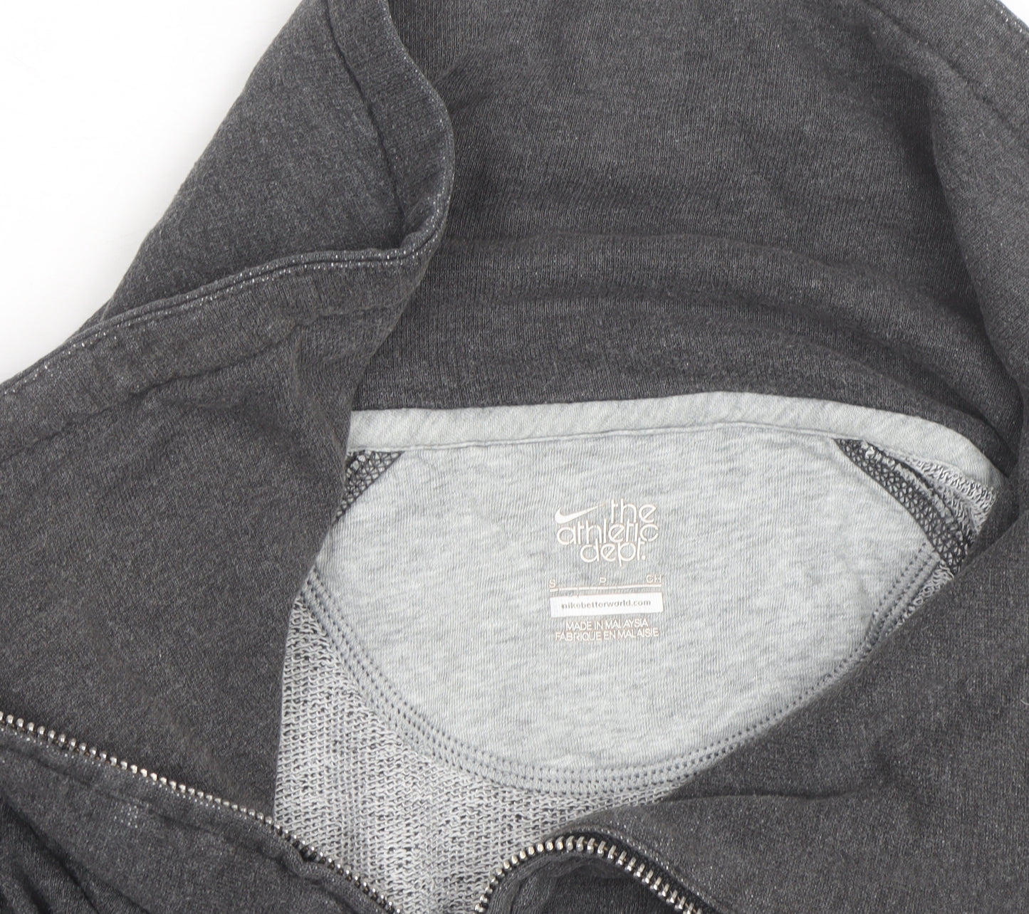 Nike Men's Grey Full Zip Hoodie Size S High Neck Sportswear