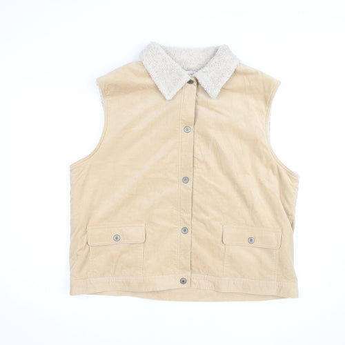 Bonmarché Men's Beige XL Corduroy Sherpa Lined Waistcoat
