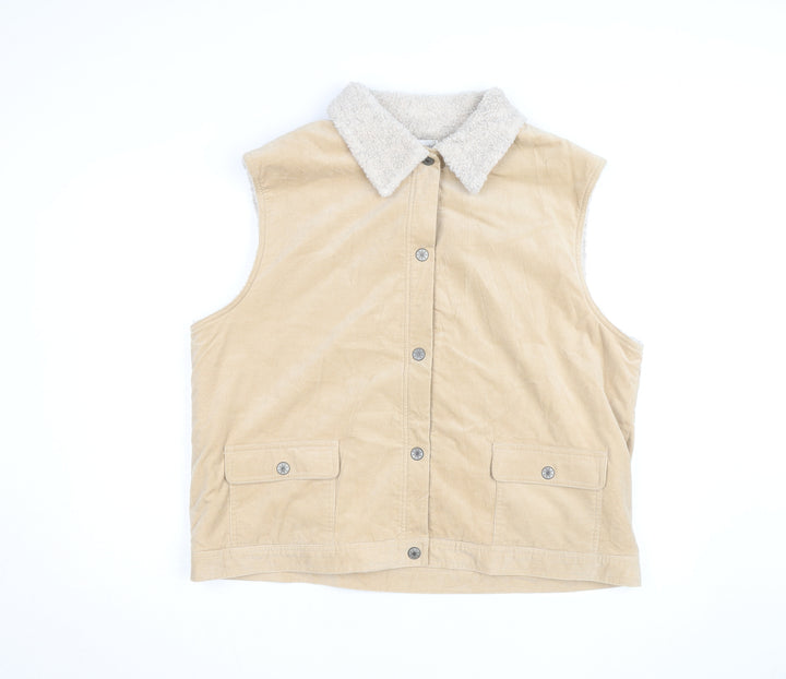 Bonmarché Men's Beige XL Corduroy Sherpa Lined Waistcoat
