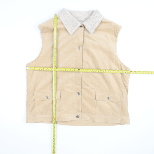 Bonmarché Men's Beige XL Corduroy Sherpa Lined Waistcoat