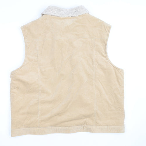 Bonmarché Men's Beige XL Corduroy Sherpa Lined Waistcoat