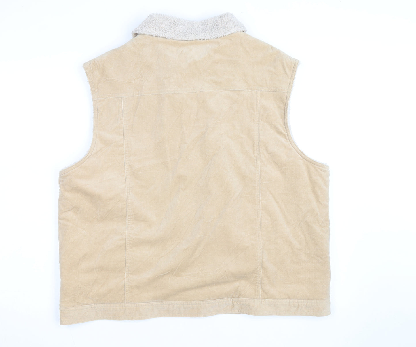Bonmarché Men's Beige XL Corduroy Sherpa Lined Waistcoat