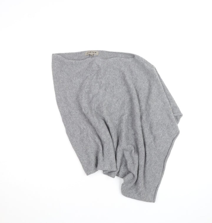 Jigsaw Women’s Grey Cashmere Cape Jumper One Size Relaxed Fit