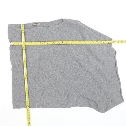 Jigsaw Women’s Grey Cashmere Cape Jumper One Size Relaxed Fit