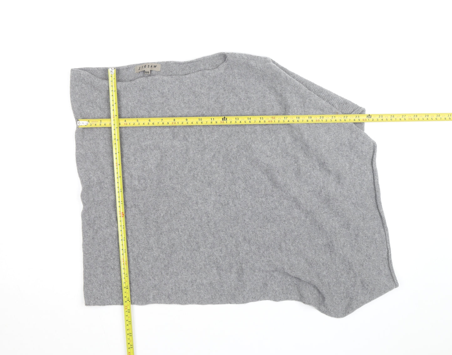 Jigsaw Women’s Grey Cashmere Cape Jumper One Size Relaxed Fit