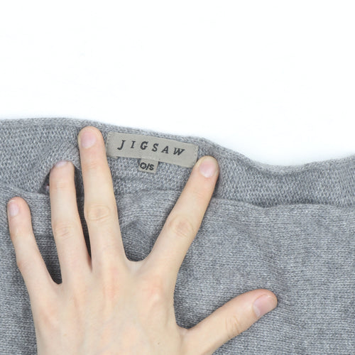 Jigsaw Women’s Grey Cashmere Cape Jumper One Size Relaxed Fit