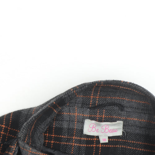 Be Beau Women's Grey Check Blazer Jacket Size 18 Lined Tweed Workwear