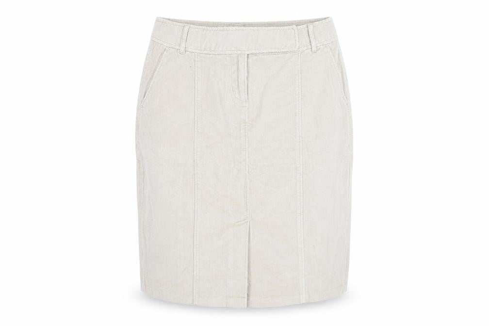 Evie Women Beige Corduroy Knee Length Straight Skirt Size 14