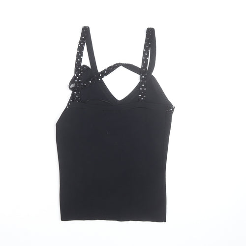 Wallis Women's Black Sequin Camisole Tank Top Size 12