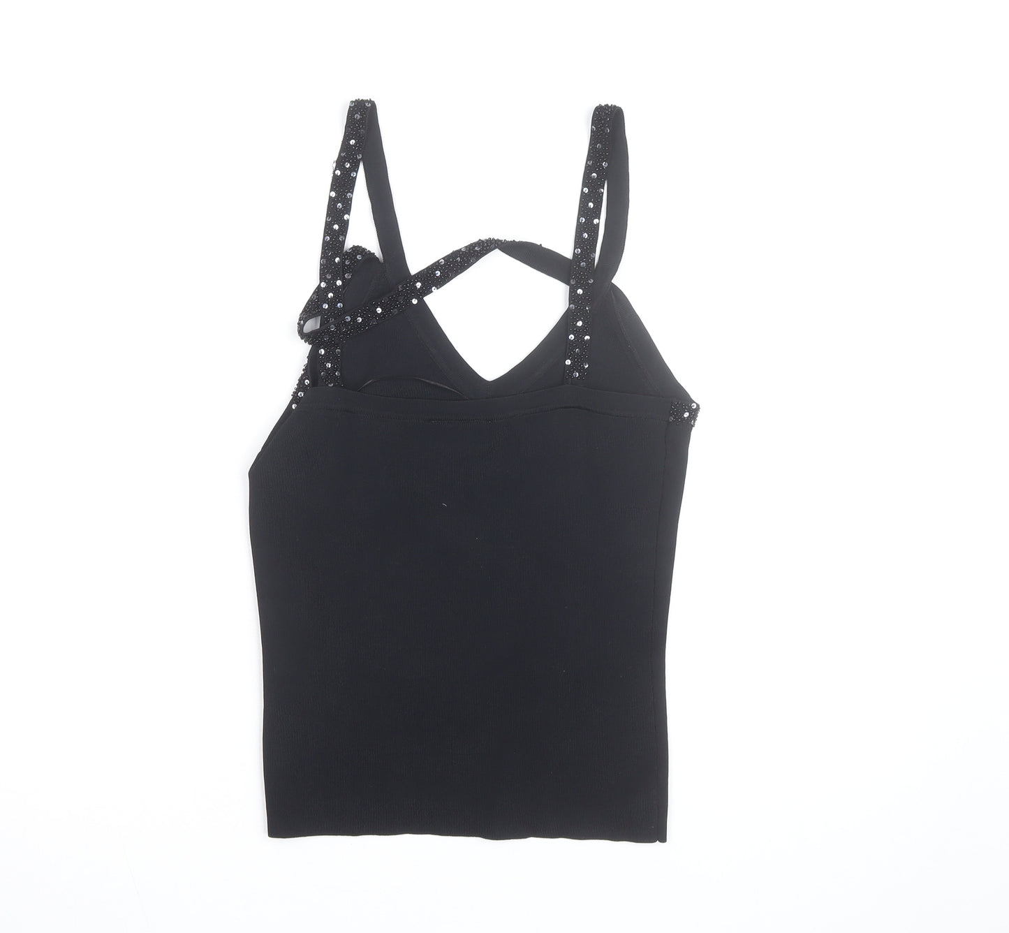 Wallis Women's Black Sequin Camisole Tank Top Size 12