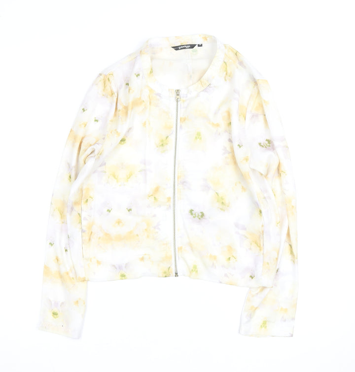 Golddigga Women’s Floral Zip Chiffon Blouse Size 12 Multicoloured