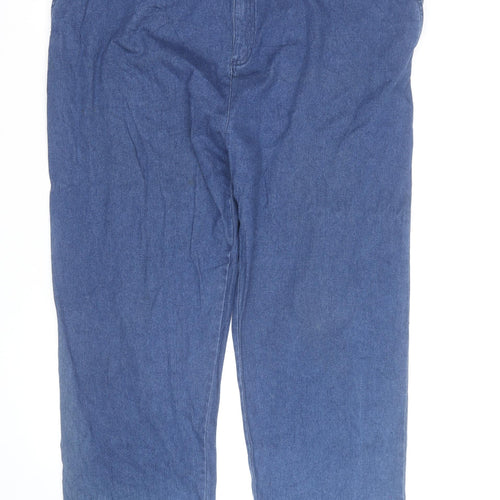 Clifford James Women's Blue Straight Leg Cotton Jeans L Relaxed Fit