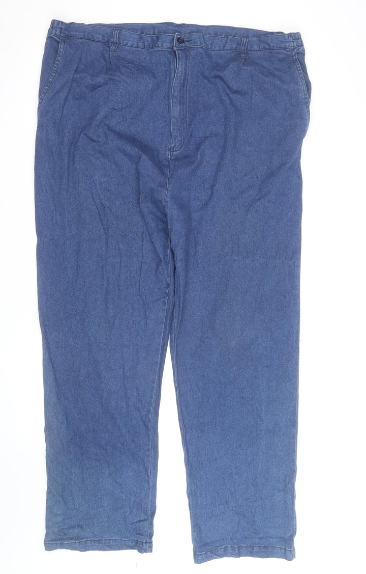 Clifford James Women's Blue Straight Leg Cotton Jeans L Relaxed Fit