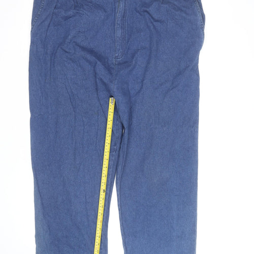 Clifford James Women's Blue Straight Leg Cotton Jeans L Relaxed Fit