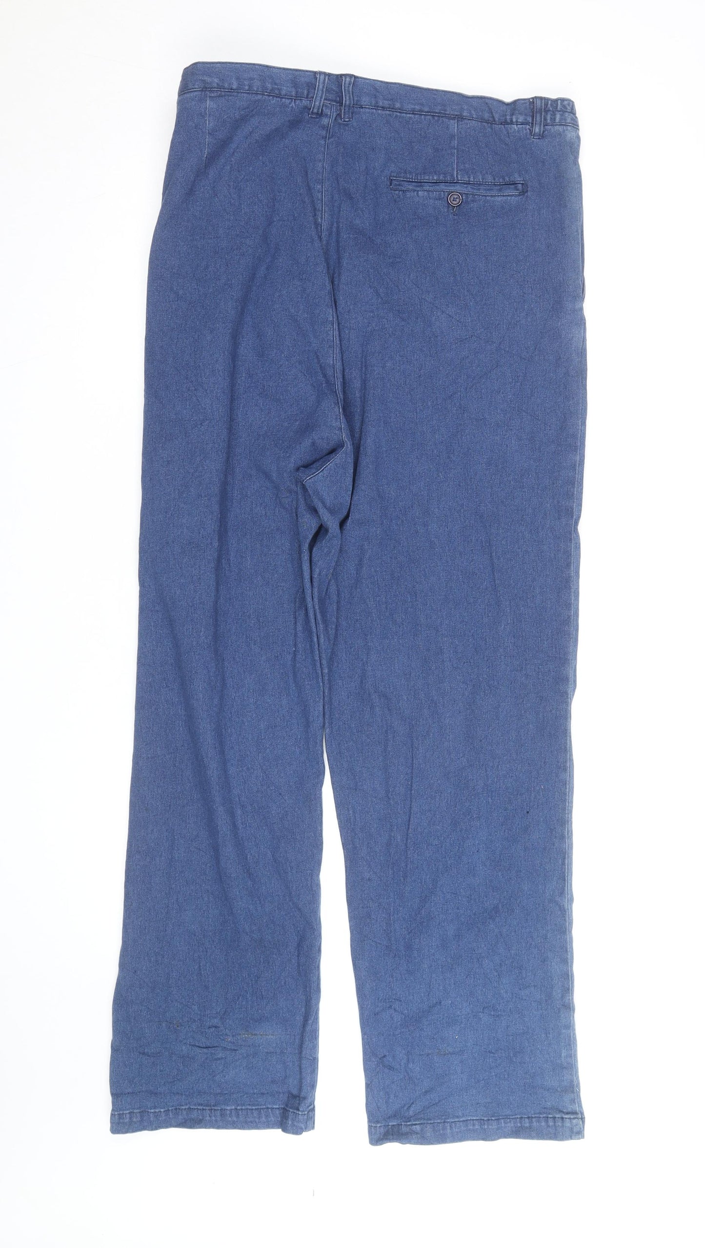 Clifford James Women's Blue Straight Leg Cotton Jeans L Relaxed Fit