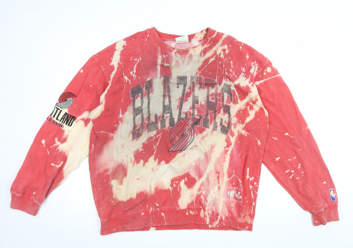 NBA Men’s Red Tie-Dye Portland Trail Blazers Sweatshirt L