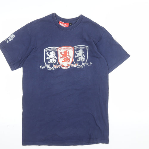 MFC Official Merchandise Men's Blue Small Crew Neck Graphic T-Shirt