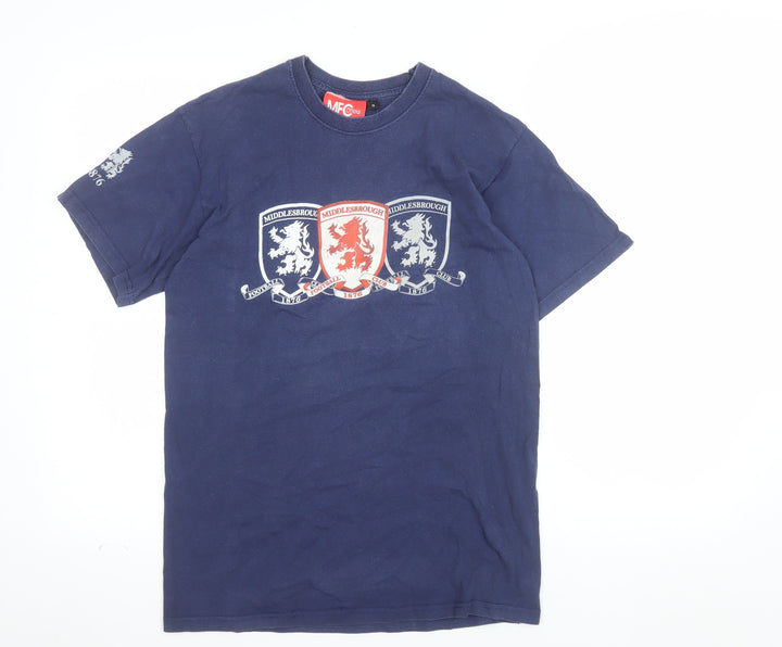 MFC Official Merchandise Men's Blue Small Crew Neck Graphic T-Shirt