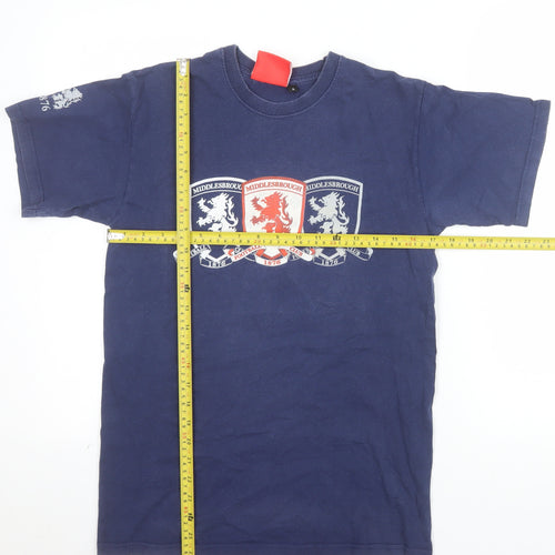 MFC Official Merchandise Men's Blue Small Crew Neck Graphic T-Shirt