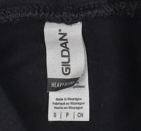 Gildan Men's Black Pullover Hoodie Size S Graphic Print Fleece