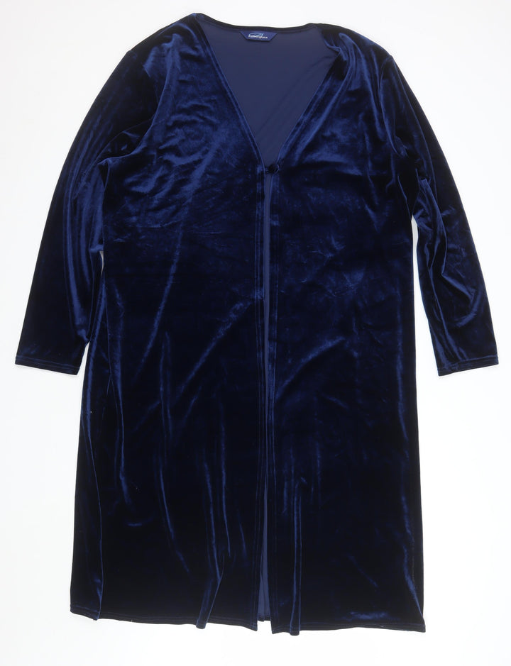 Penningtons Women’s Blue Velvet Long Sleeve Wrap Dress Size 20