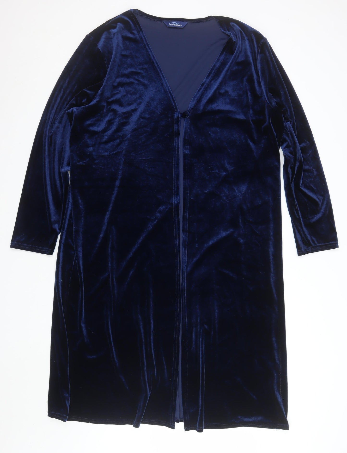 Penningtons Women’s Blue Velvet Long Sleeve Wrap Dress Size 20