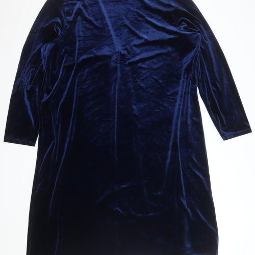 Penningtons Women’s Blue Velvet Long Sleeve Wrap Dress Size 20