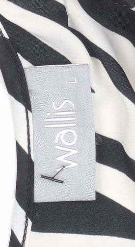 Wallis Women’s Black & White Striped Sleeveless Halter Blouse Size L