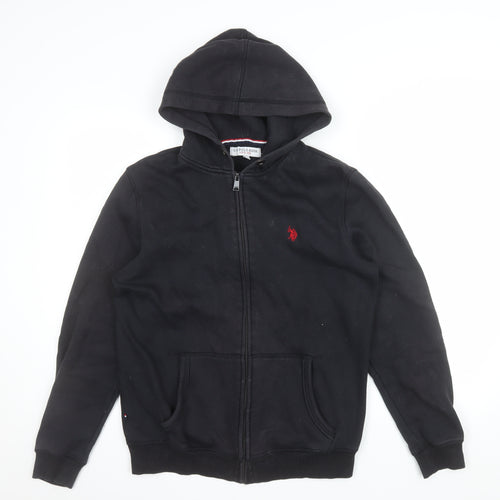 U.S. Polo Assn. Men's Black Full Zip Hoodie Size S Logo Fleece