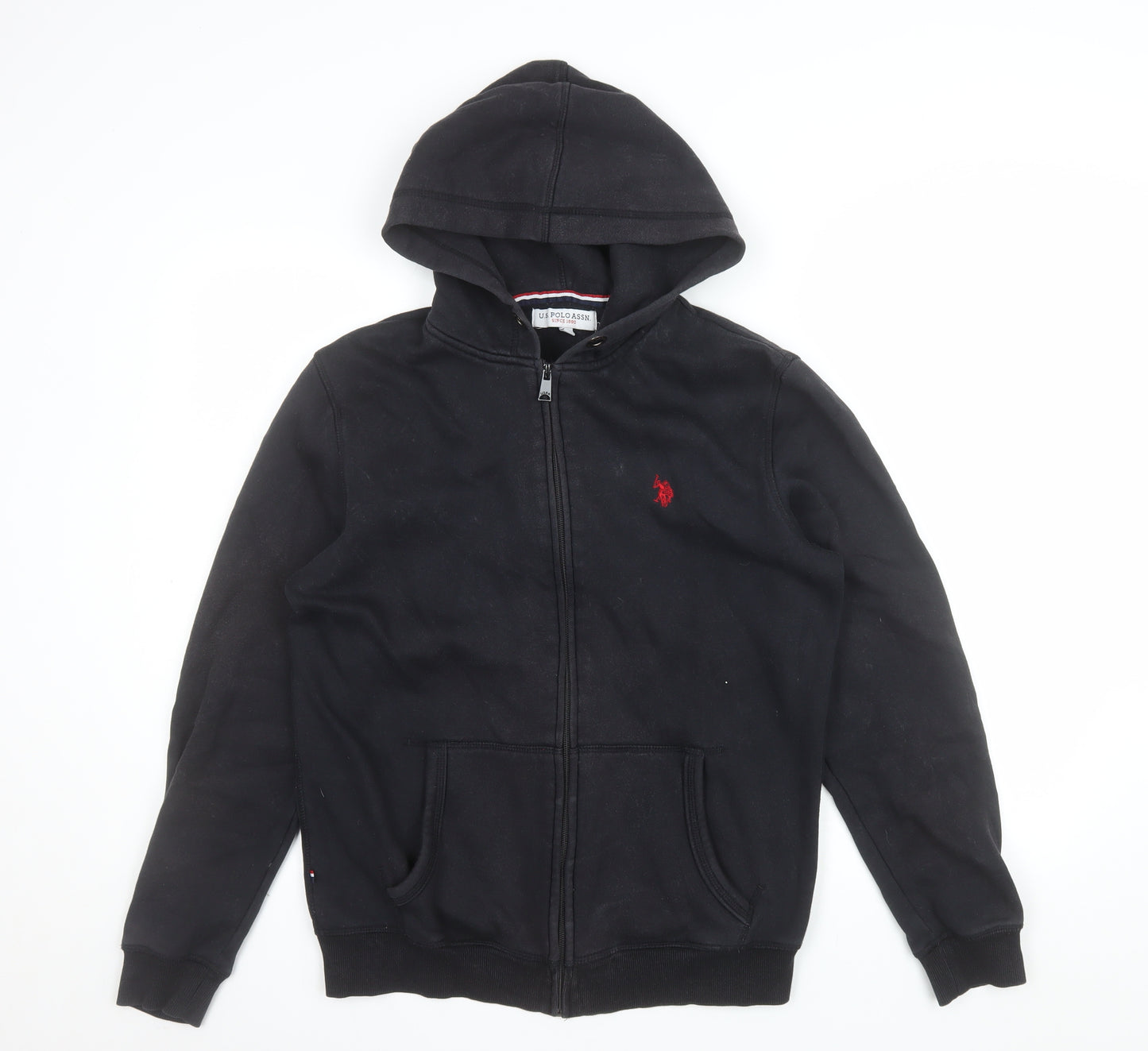 U.S. Polo Assn. Men's Black Full Zip Hoodie Size S Logo Fleece
