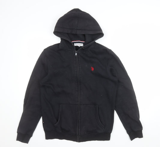 U.S. Polo Assn. Men's Black Full Zip Hoodie Size S Logo Fleece