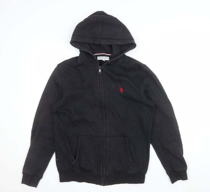 U.S. Polo Assn. Men's Black Full Zip Hoodie Size S Logo Fleece
