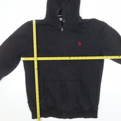 U.S. Polo Assn. Men's Black Full Zip Hoodie Size S Logo Fleece
